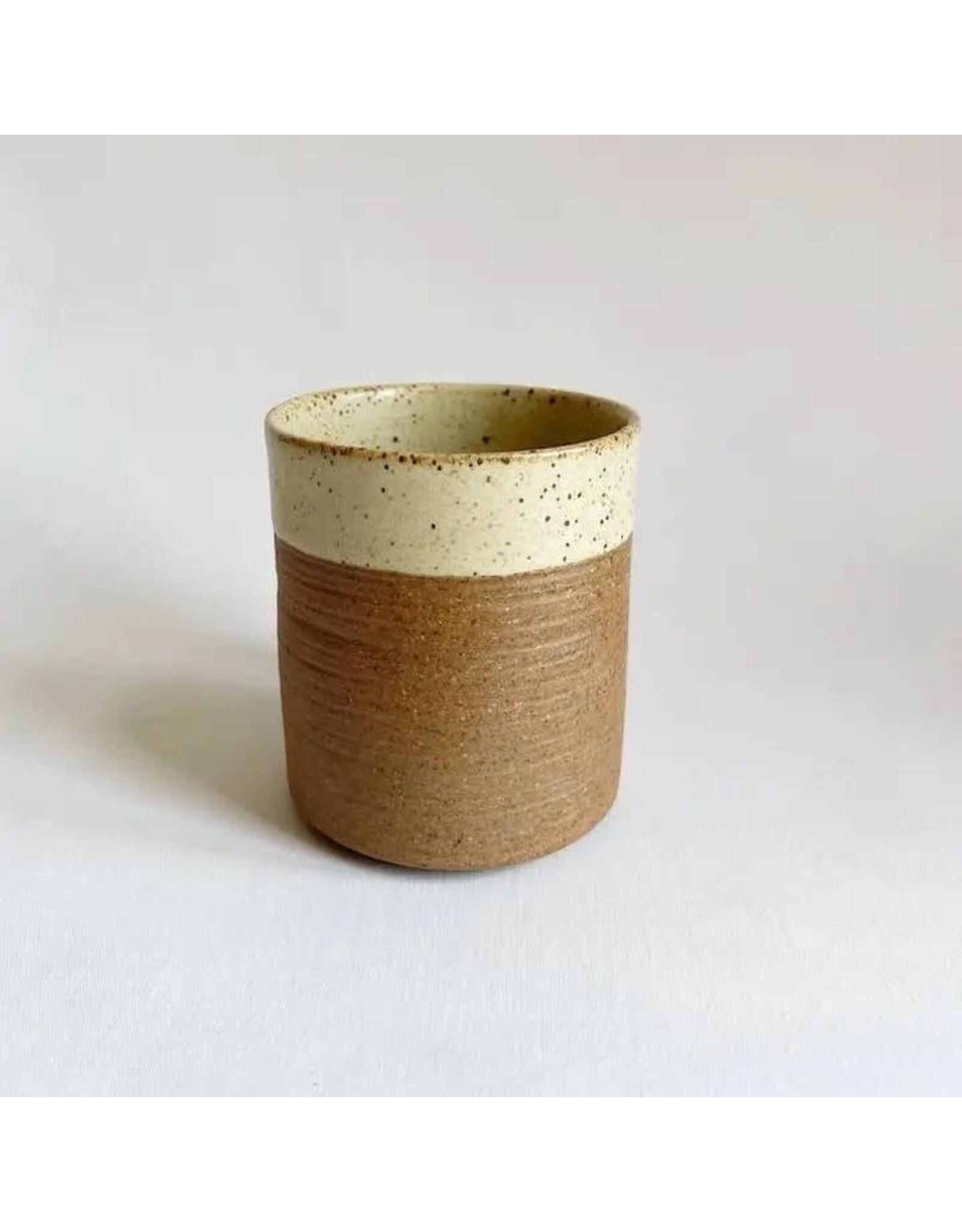 Rustic White Stoneware Tumbler Artisan Handmade, India