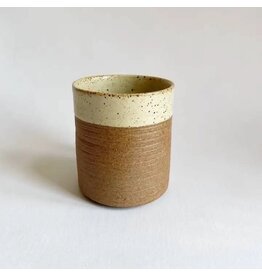 Rustic White Stoneware Tumbler Artisan Handmade, India