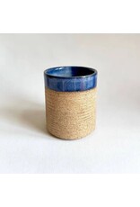 Rustic Blue Stoneware Tumbler, Artisan Handmade, India