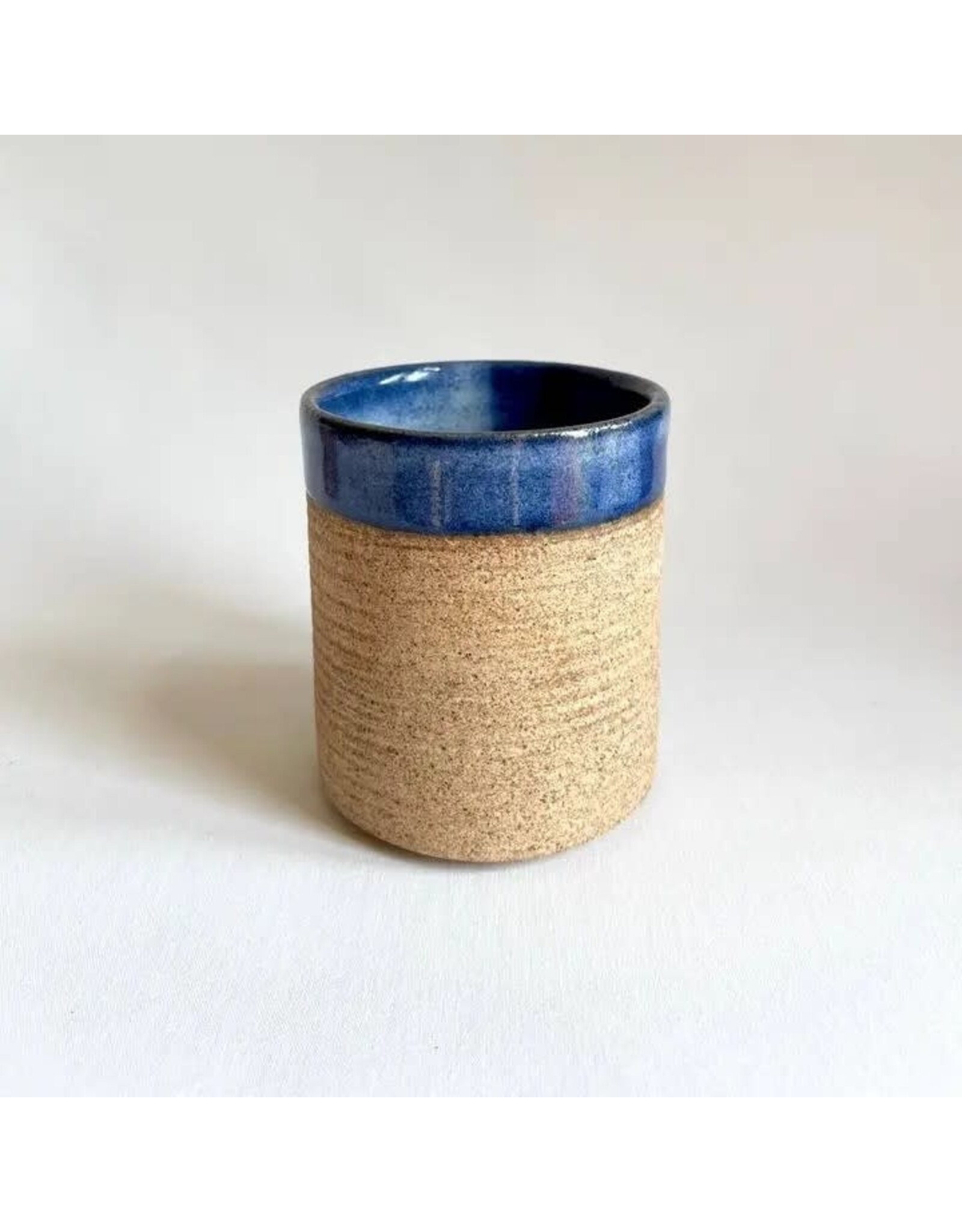 Rustic Blue Stoneware Tumbler, Artisan Handmade, India