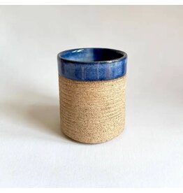 Rustic Blue Stoneware Tumbler, Artisan Handmade, India