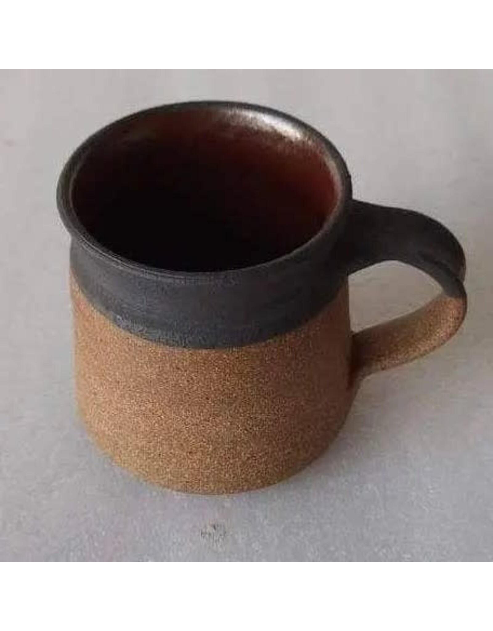 Small Rustic Handmade Matt Black Coffee/Tea Mug, India