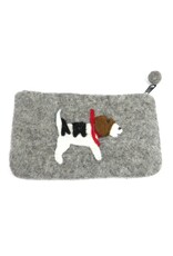 Trade roots Jack Russell Felt Zipper Pouch