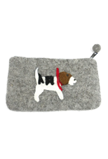 Trade roots Jack Russell Felt Zipper Pouch