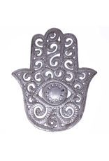Hamsa Hand Haitian Metal Wall Art, 5 Inch
