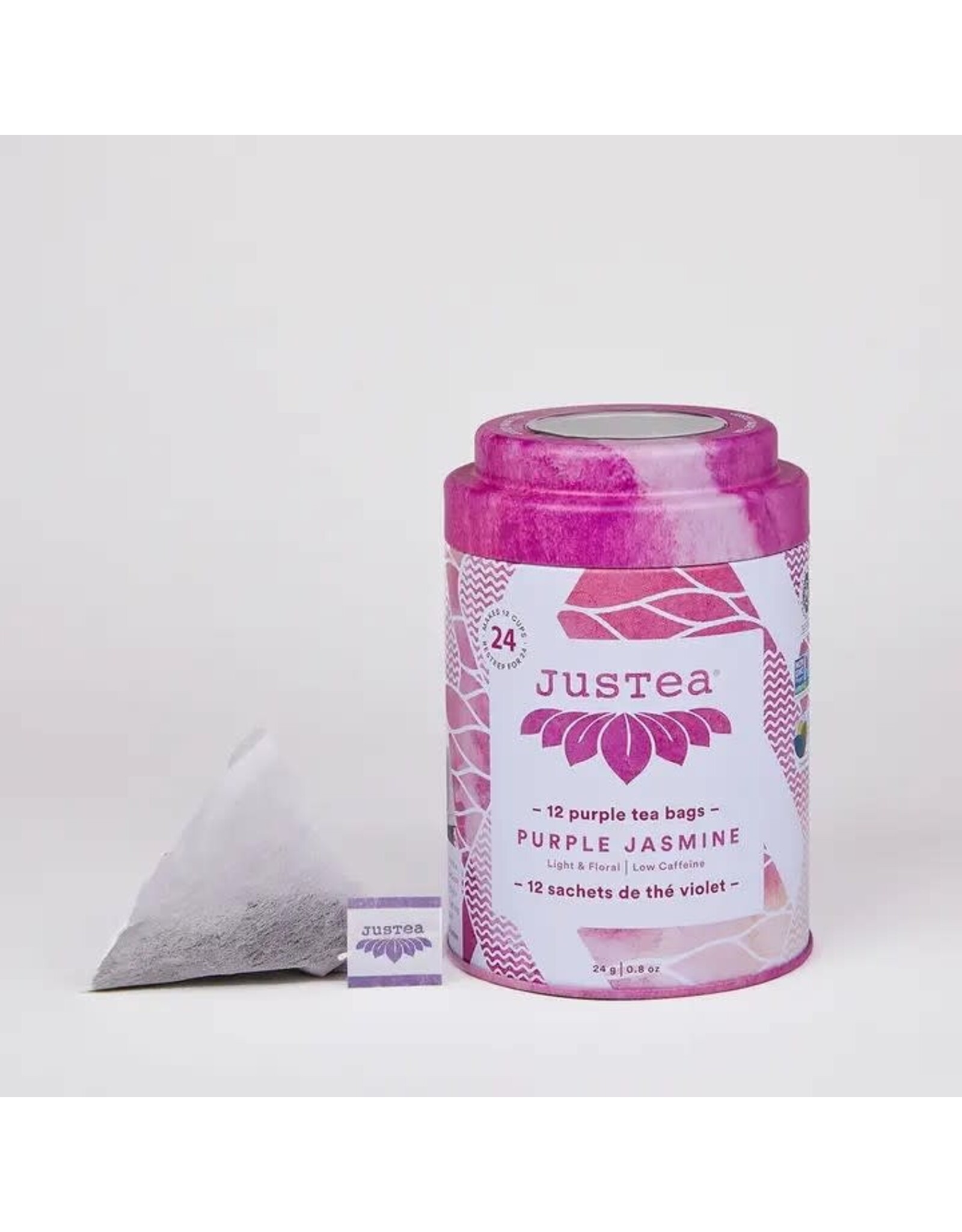 justea Purple Jasmine Tea Bag Tin - Organic, Fair-Trade, Purple Tea, Kenya