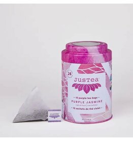 justea Purple Jasmine Tea Bag Tin - Organic, Fair-Trade, Purple Tea, Kenya