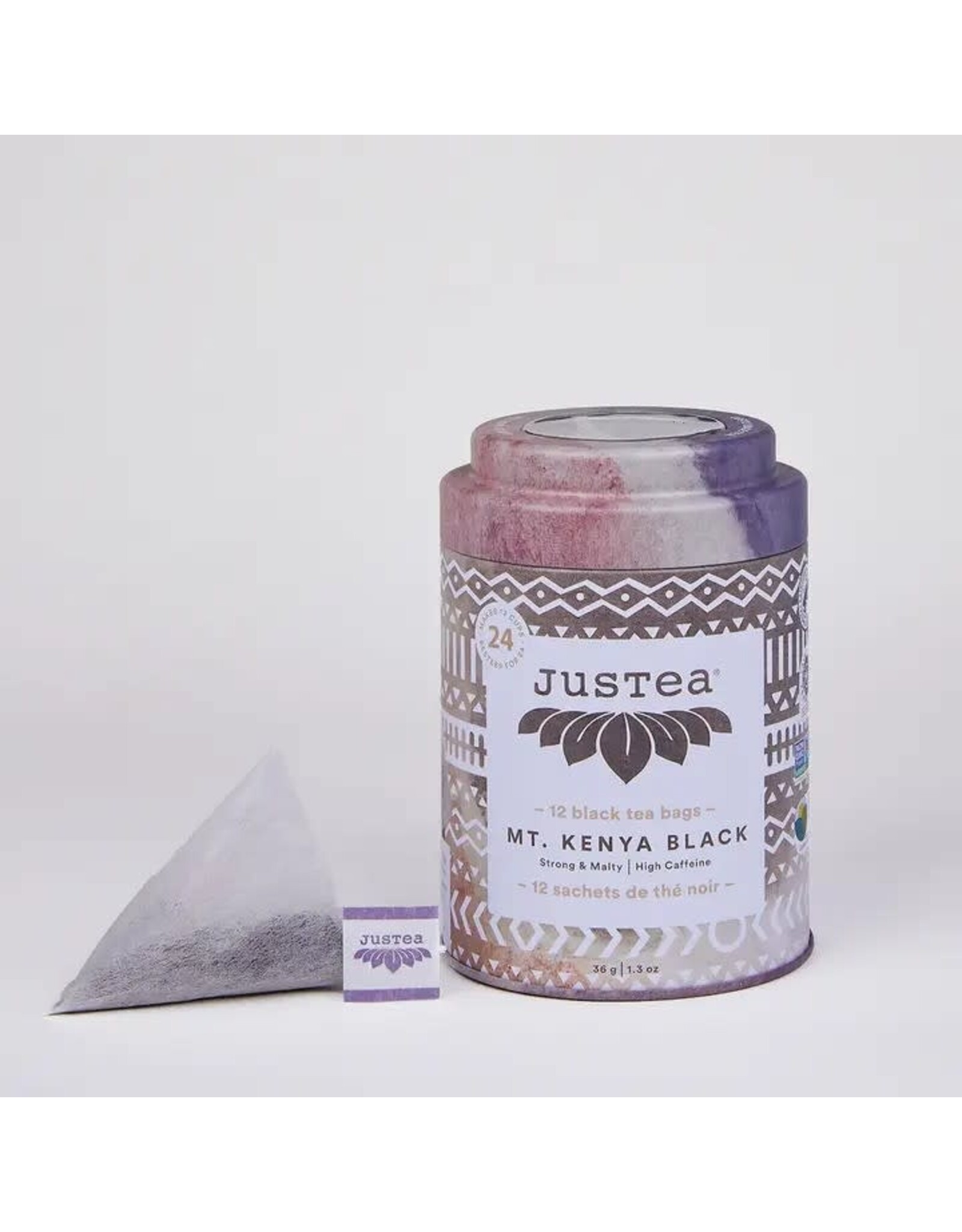justea Mt. Kenya Black Tea Bag Tin - Organic Fair-Trade Compostable