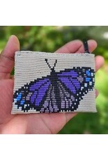 Lucia's Imports Butterfly Beaded Coin Bag, Guatemala
