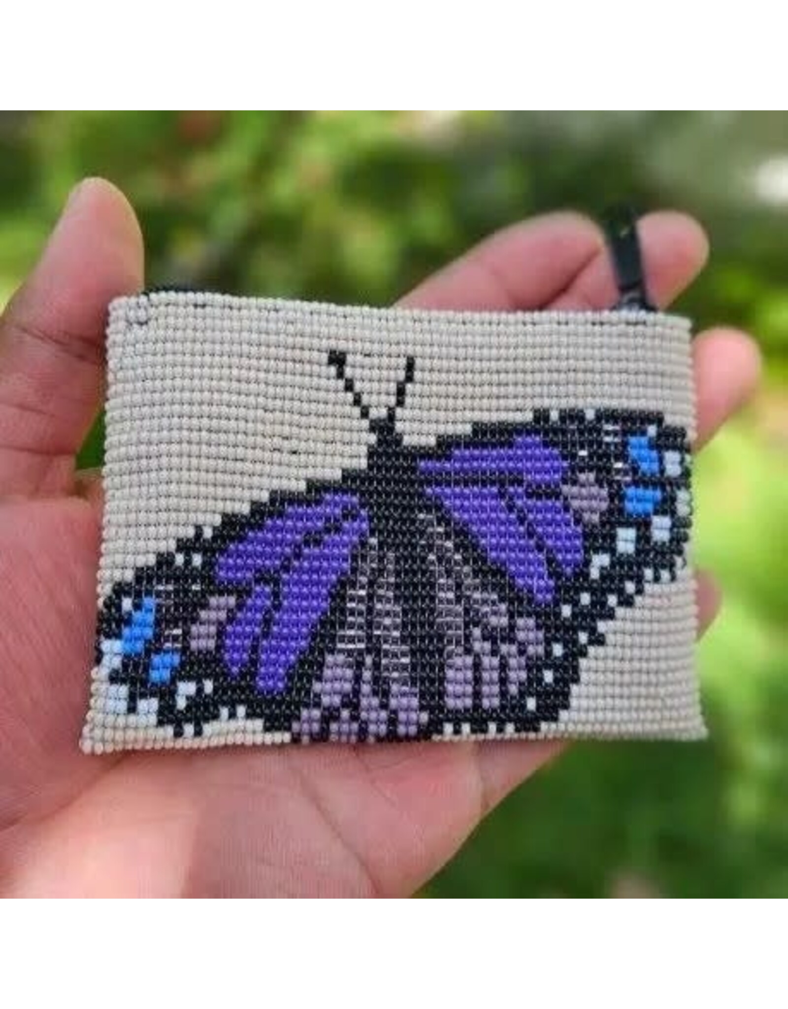 Lucia's Imports Butterfly Beaded Coin Bag, Guatemala