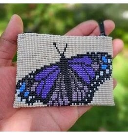 Lucia's Imports Butterfly Beaded Coin Bag, Guatemala