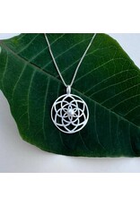 Mandala Pearl Necklace - Sterling Silver, Indonesia