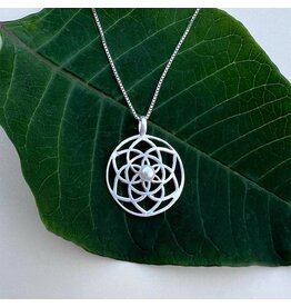Mandala Pearl Necklace - Sterling Silver, Indonesia