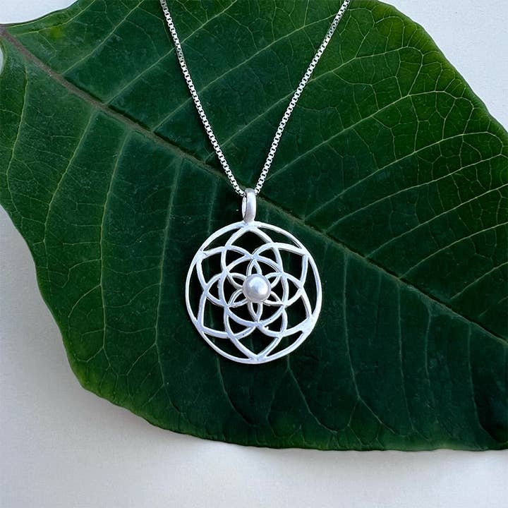 Nuria - Silver Mandala Sons Necklace