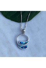 Open Circle Abalone Necklace - Sterling Silver, Indonesia