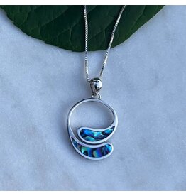 Open Circle Abalone Necklace - Sterling Silver, Indonesia