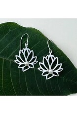Lotus Pearl Earrings - Sterling Silver, Indonesia