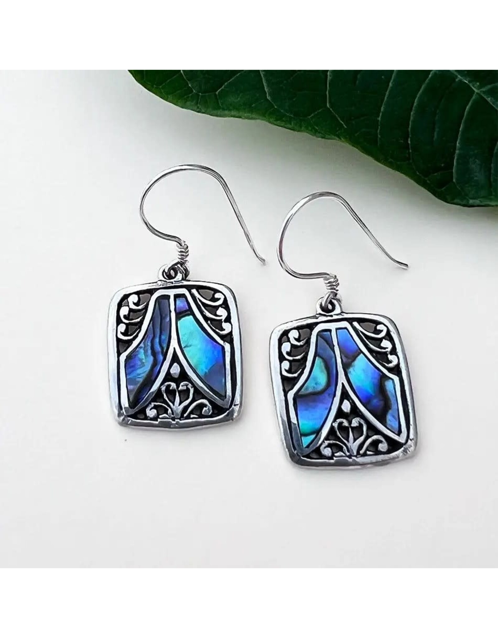 Fair and Square Abalone Earrings - Sterling Silver, Indonesia