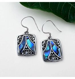 Fair and Square Abalone Earrings - Sterling Silver, Indonesia