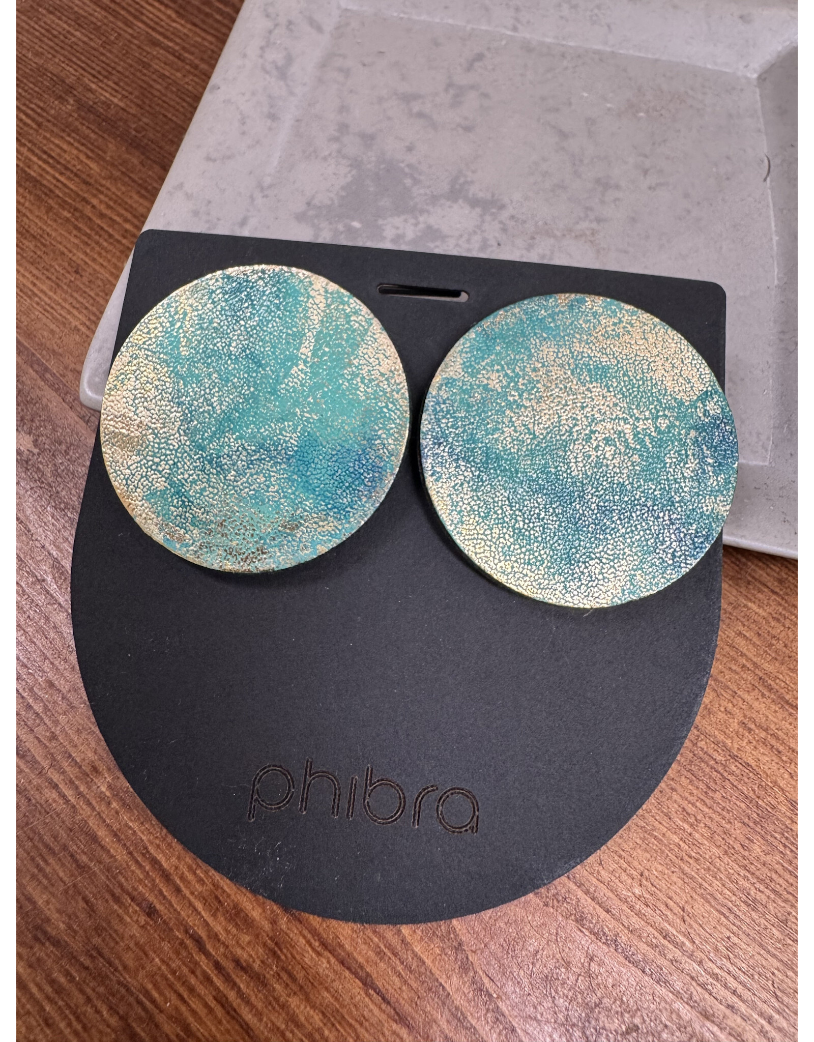 Circle Leather Stud Earrings, Chile