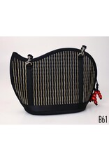 Trade roots Asymmetrical Kiri Wave Purse | Black W/ Natural Accent
