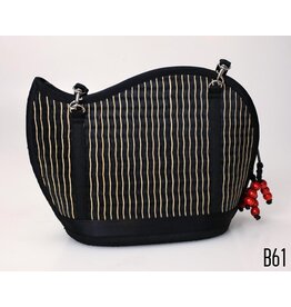 Trade roots Asymmetrical Kiri Wave Purse | Black W/ Natural Accent