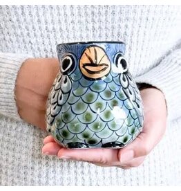 upavim Guatemala Hand-Painted Ceramic Bird Mug