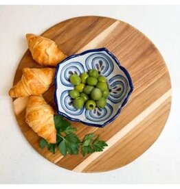 upavim Teak Serving Board with Wine/Bowl Cutout, Guatemala
