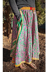 Ankle Length Silk  Recycled Sari Skirt, Nepal