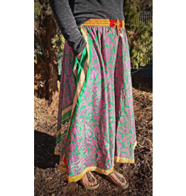 Ankle Length Silk  Recycled Sari Skirt, Nepal