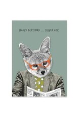 Silver Fox Birthday Card