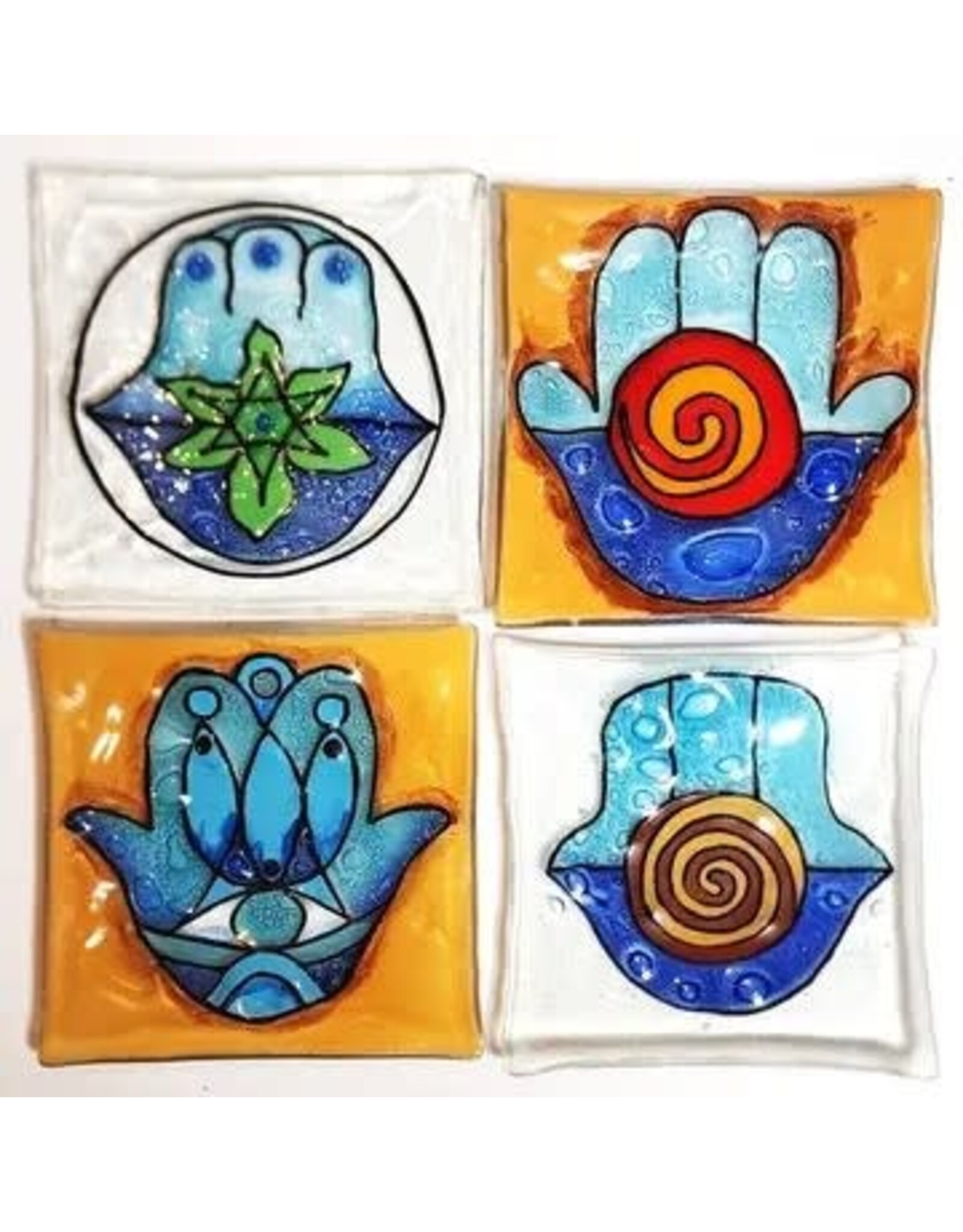 Judaica Medium Glass Dish, Ecuador