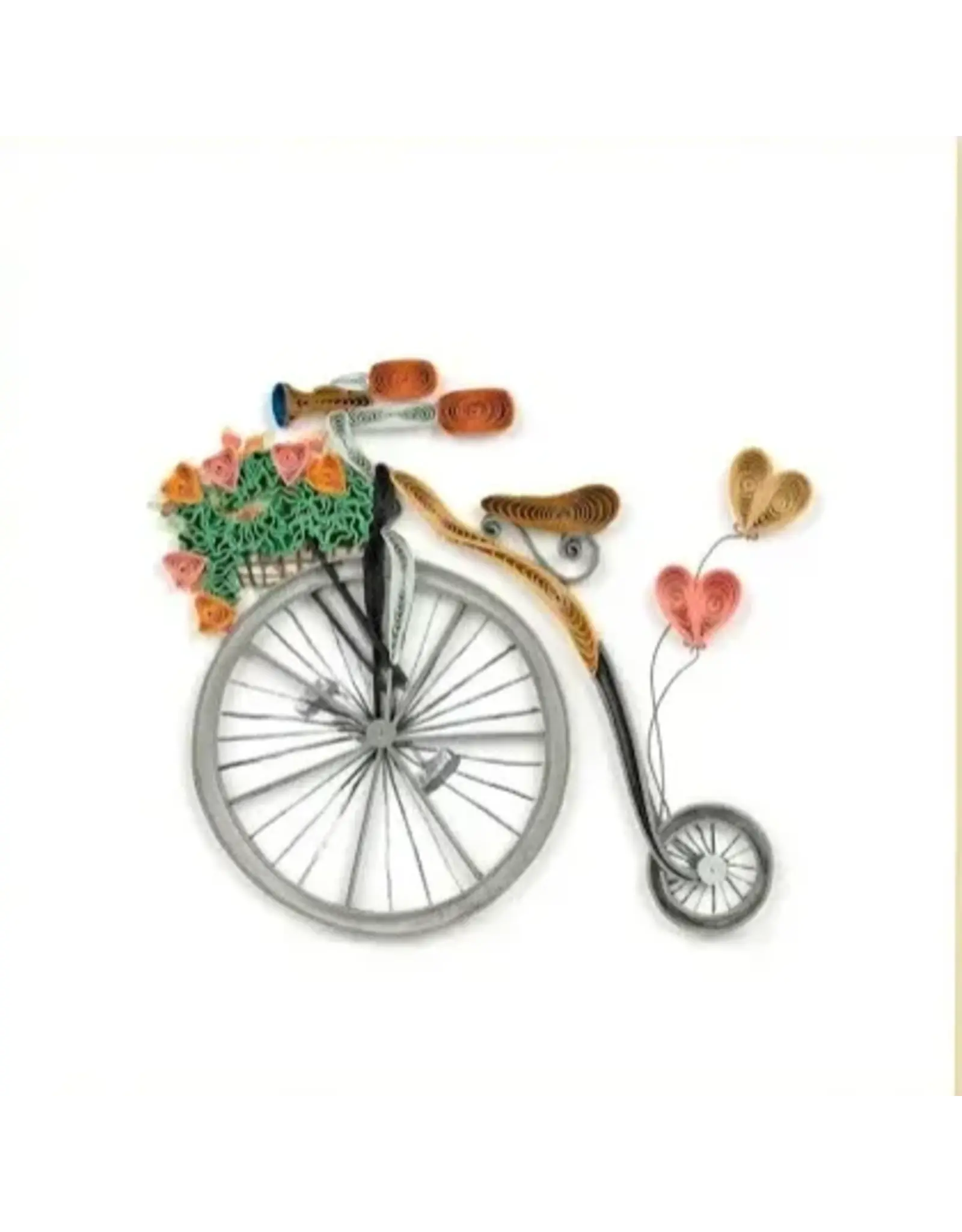 Trade roots Bicycle with Flower Basket  Quilling Card, Vietnam