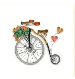 Trade roots Bicycle with Flower Basket  Quilling Card, Vietnam