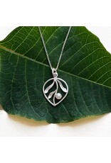 Whispering Leaf Necklace - Sterling Silver, Indonesia