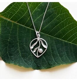 Whispering Leaf Necklace - Sterling Silver, Indonesia