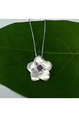 Amethyst Flower Necklace - Sterling Silver, Indonesia