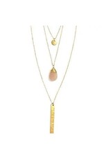 Triple Strand Multi-Way Pendant Necklace - Brass, India