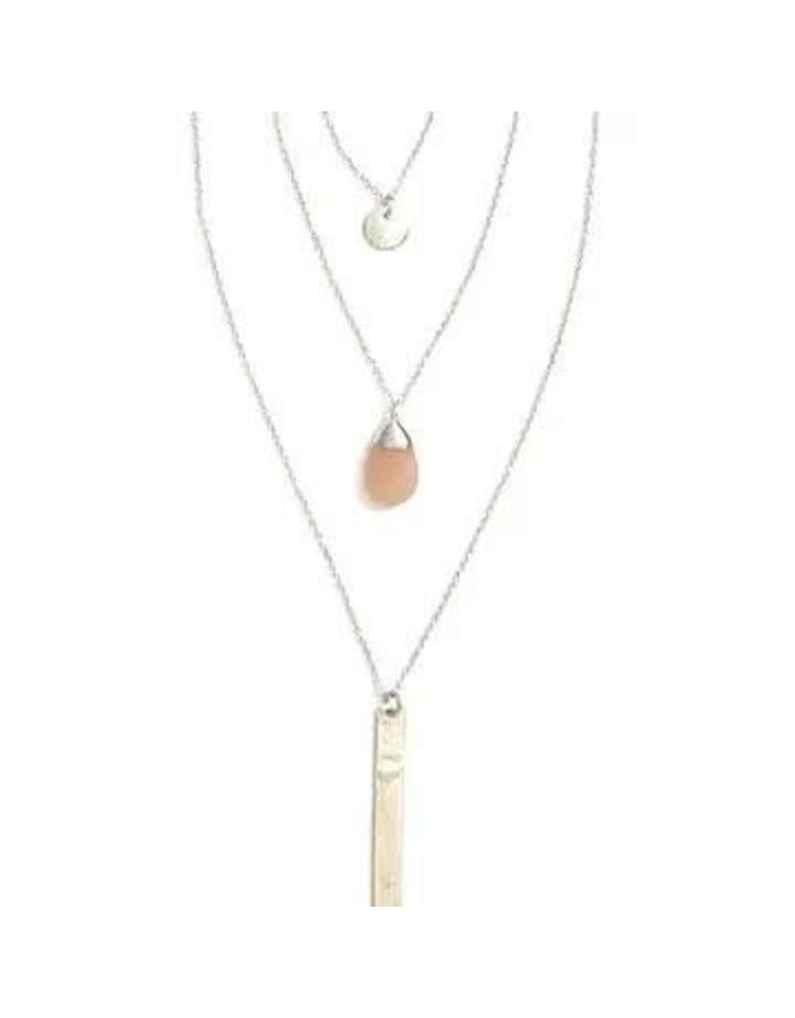 Triple Strand Multi-Way Pendant Necklace - Silver, India