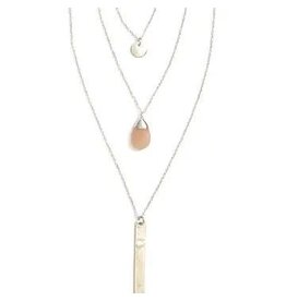 Triple Strand Multi-Way Pendant Necklace - Silver, India