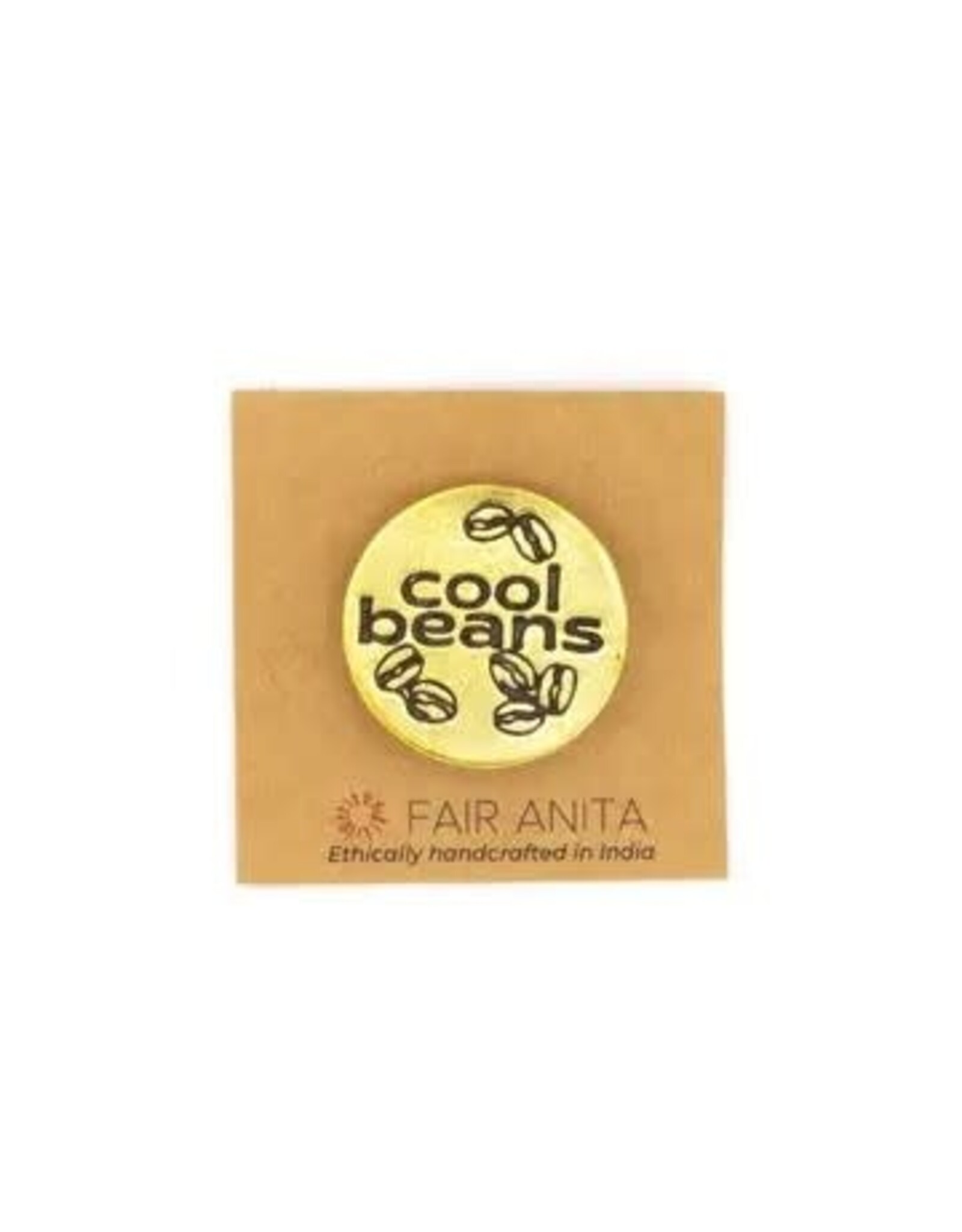 Cool Beans Pin - Recycled Brass, India