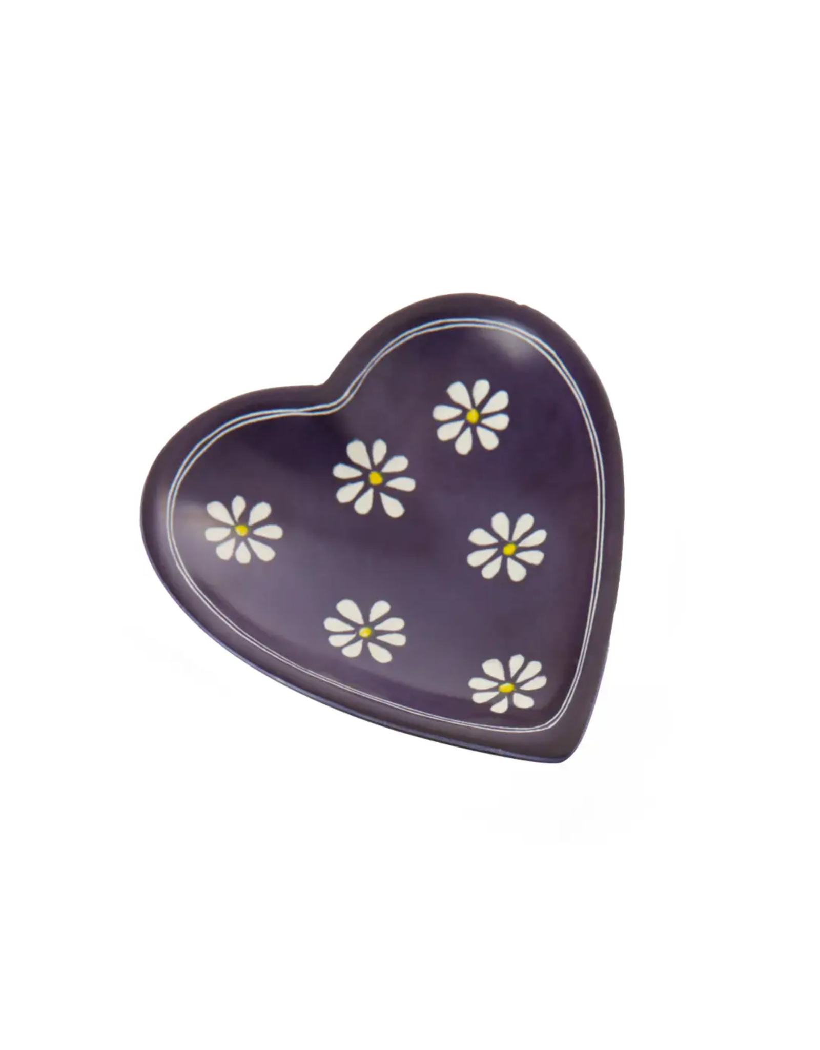 Daisy Print Heart Dish, Kenya