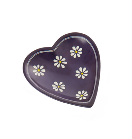 Daisy Print Heart Dish, Kenya