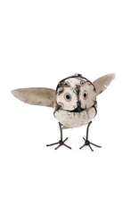 Small Owl with Wings, Recycled Metal