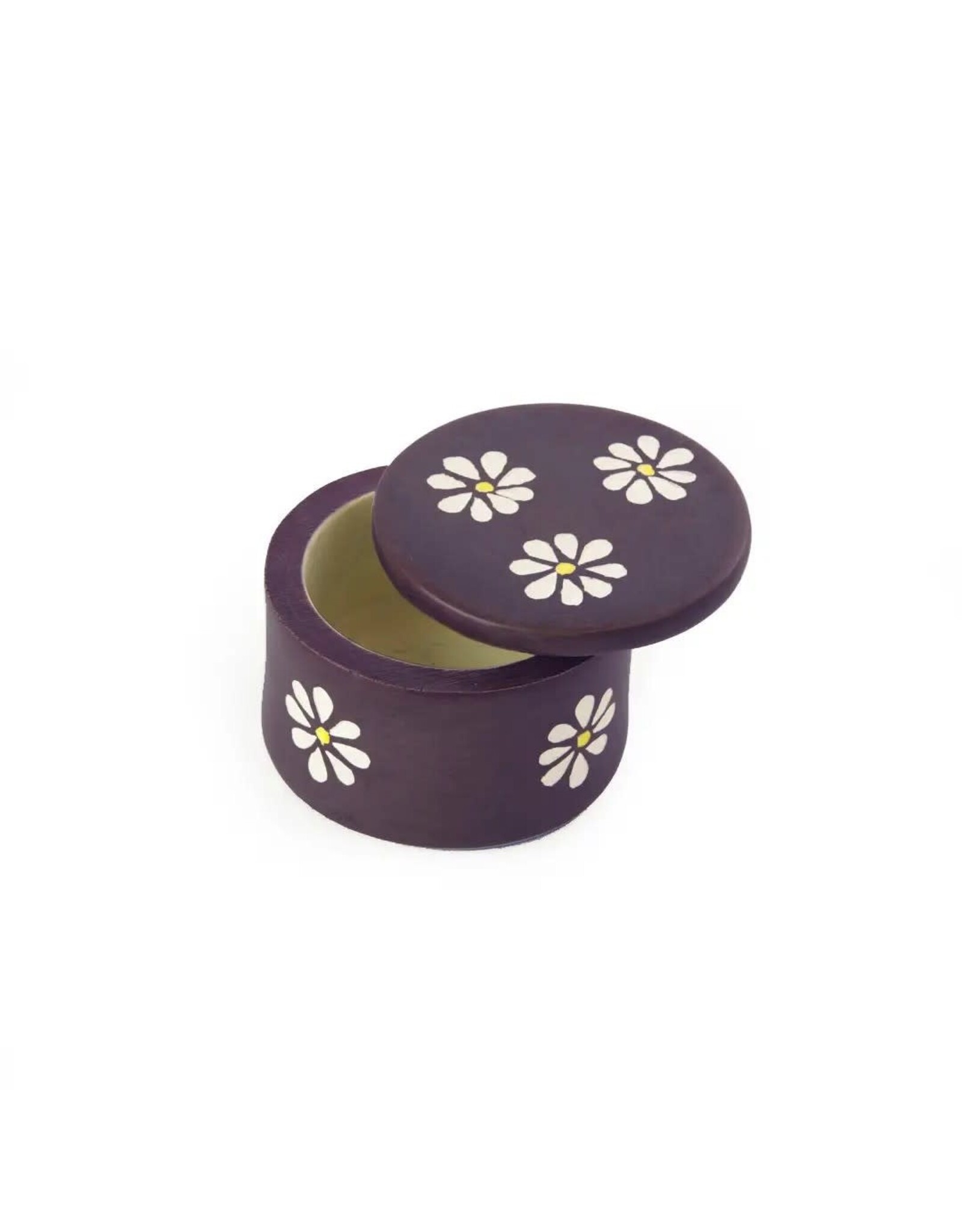 Purple Daisy Soapstone RIng Box, Kenya