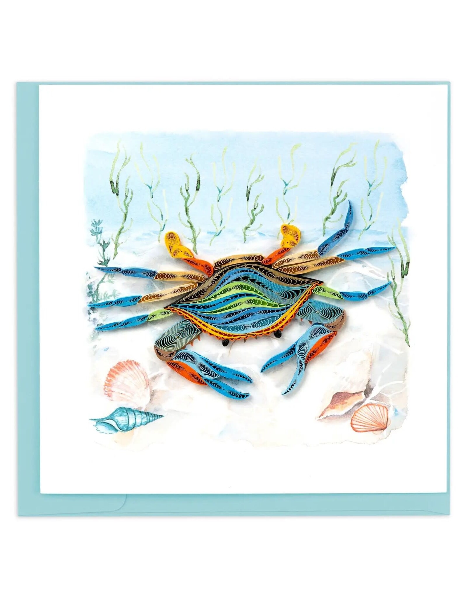 Quilled Chesapeake Blue Crab Greeting Card