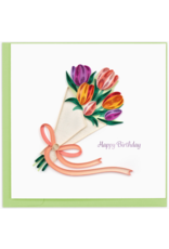 Trade roots Birthday Tulip Bouquet Quill Card, Vietnam
