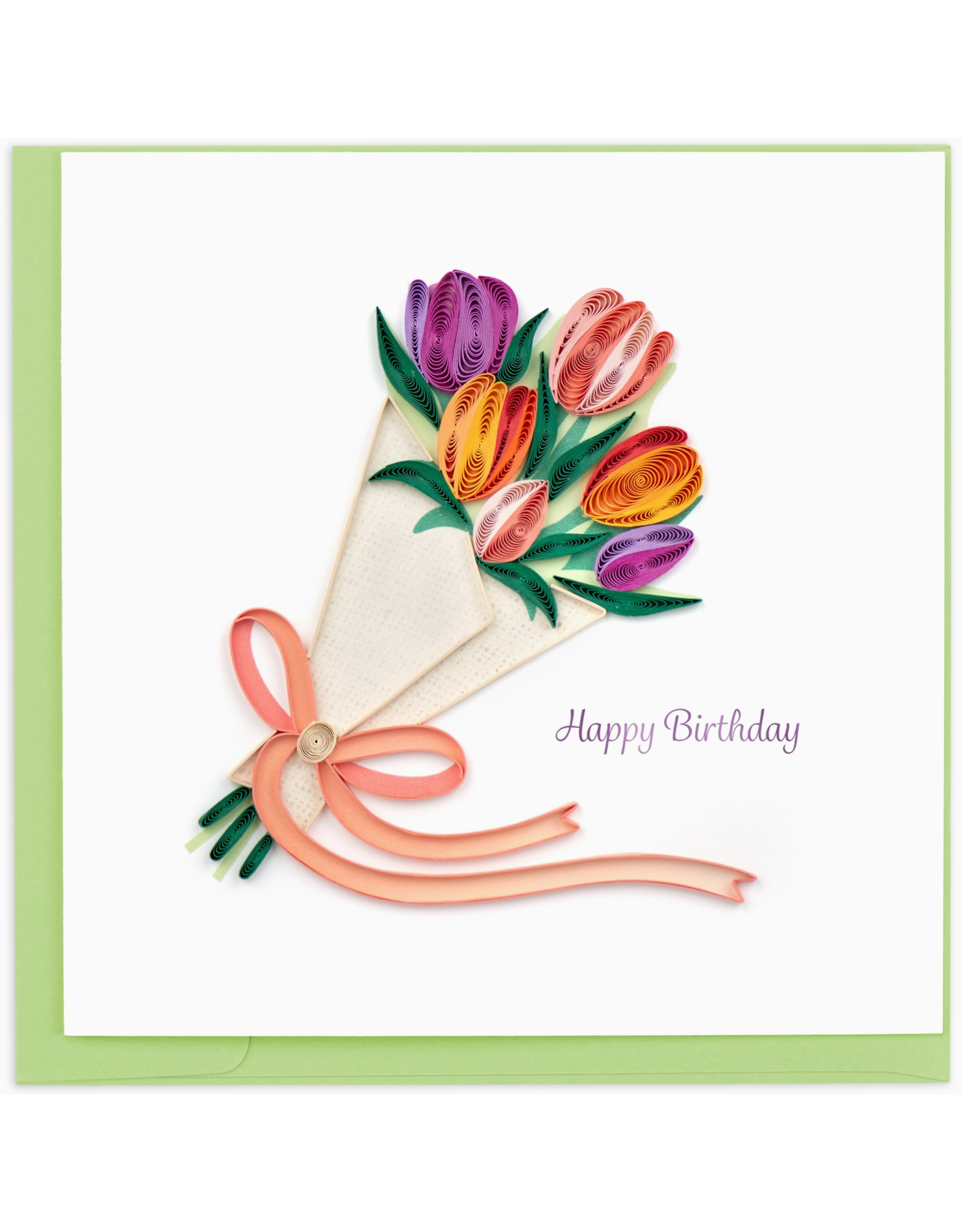 Trade roots Birthday Tulip Bouquet Quill Card, Vietnam
