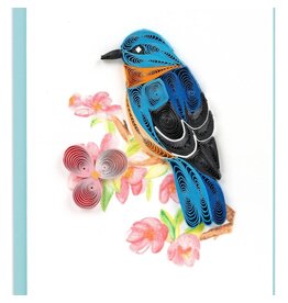 Bluebird On Flower Branch Gift Enclosure Mini Card