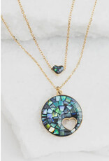Journey Together Necklace in Abalone, Asia (double heart)